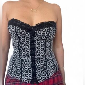 bebe Monochrome Embroidered Top